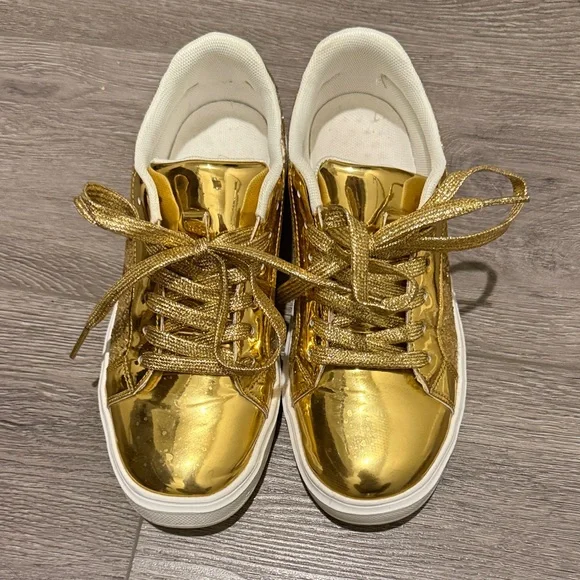 Gold Metallic Sneakers - Picture 1 of 5